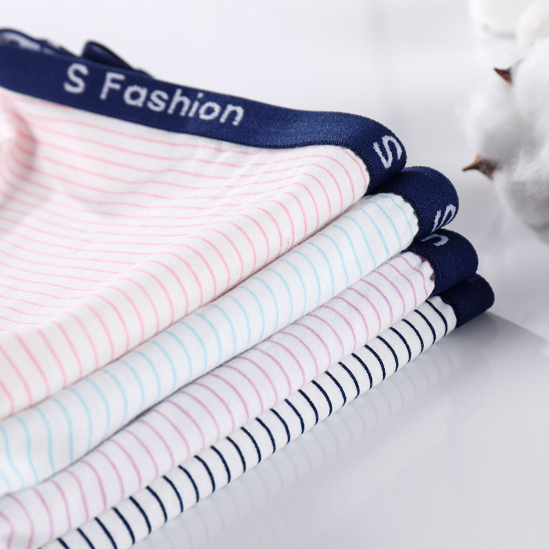 Ladies strip cotton boyshorts Custom Underwear